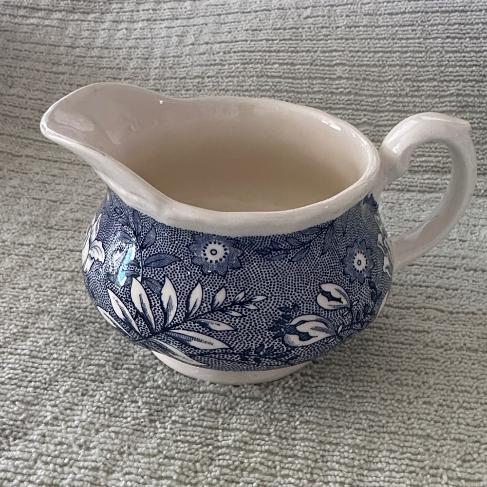 Classic Blue and White Ceramic Floral Jug